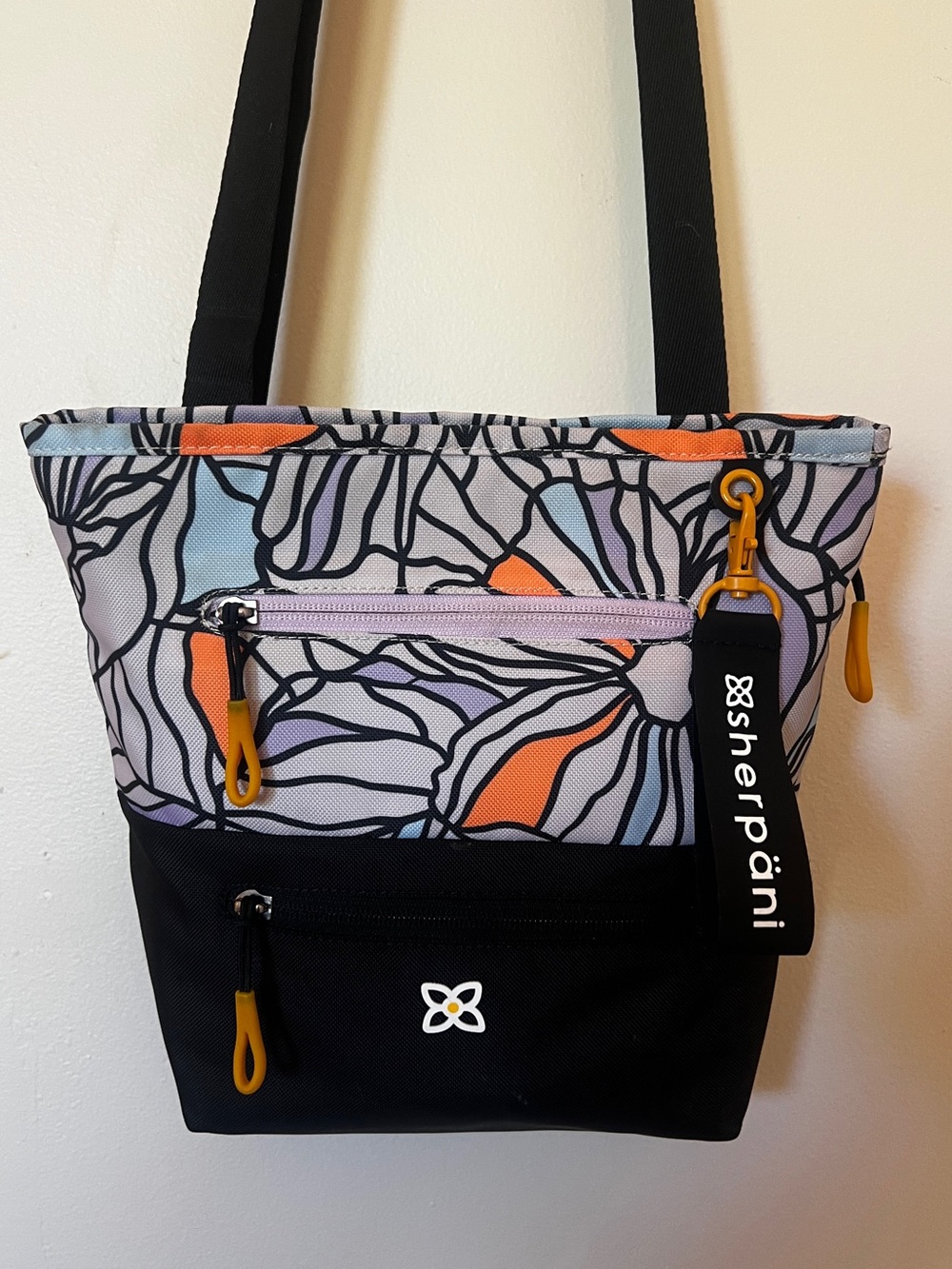 Sherpani Floral Crossbody Tote – Retro Pattern & Multi-Pocket Utility